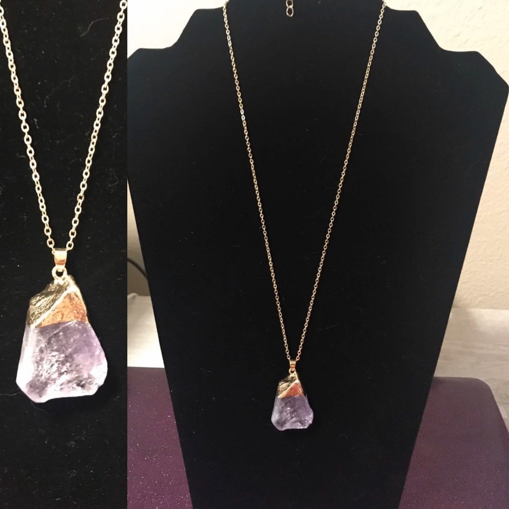 💜Purple Crystal Amethyst Necklace-NEW